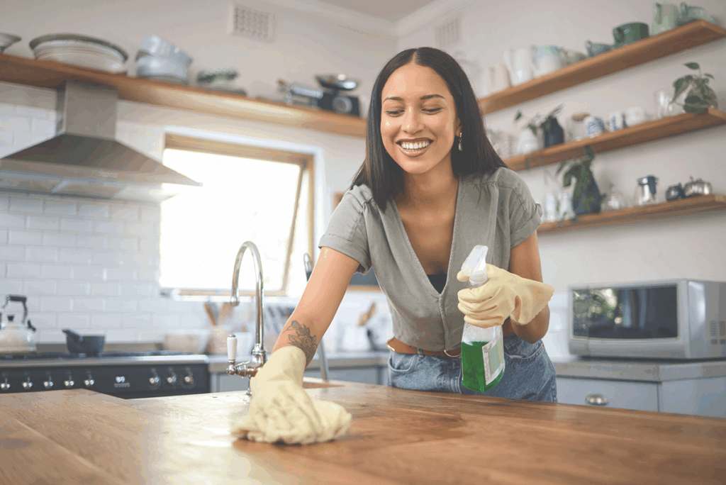 woman cleaning