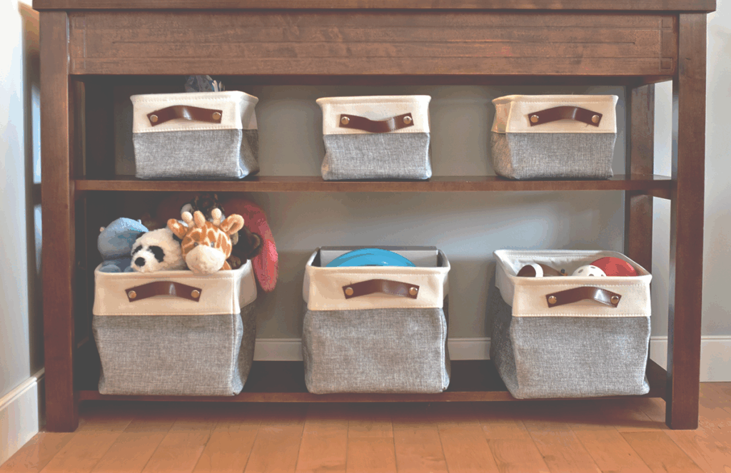 toy organizing with bins